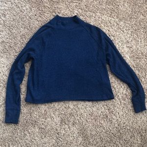 Lightweight Blue Mock-neck Sweater